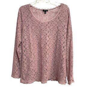 APT. 9 2-Piece Lace & Camisole Top Size XL Rose Pink Scoop Neck Special Occasion